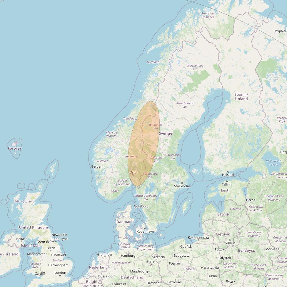Eutelsat Konnect VHTS at 3&deg; E downlink Ka-band S009 User Spot beam coverage map