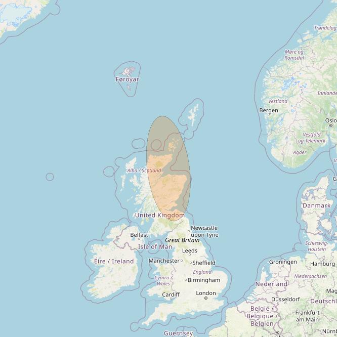 Eutelsat Konnect VHTS at 3&deg; E downlink Ka-band S013 User Spot beam coverage map