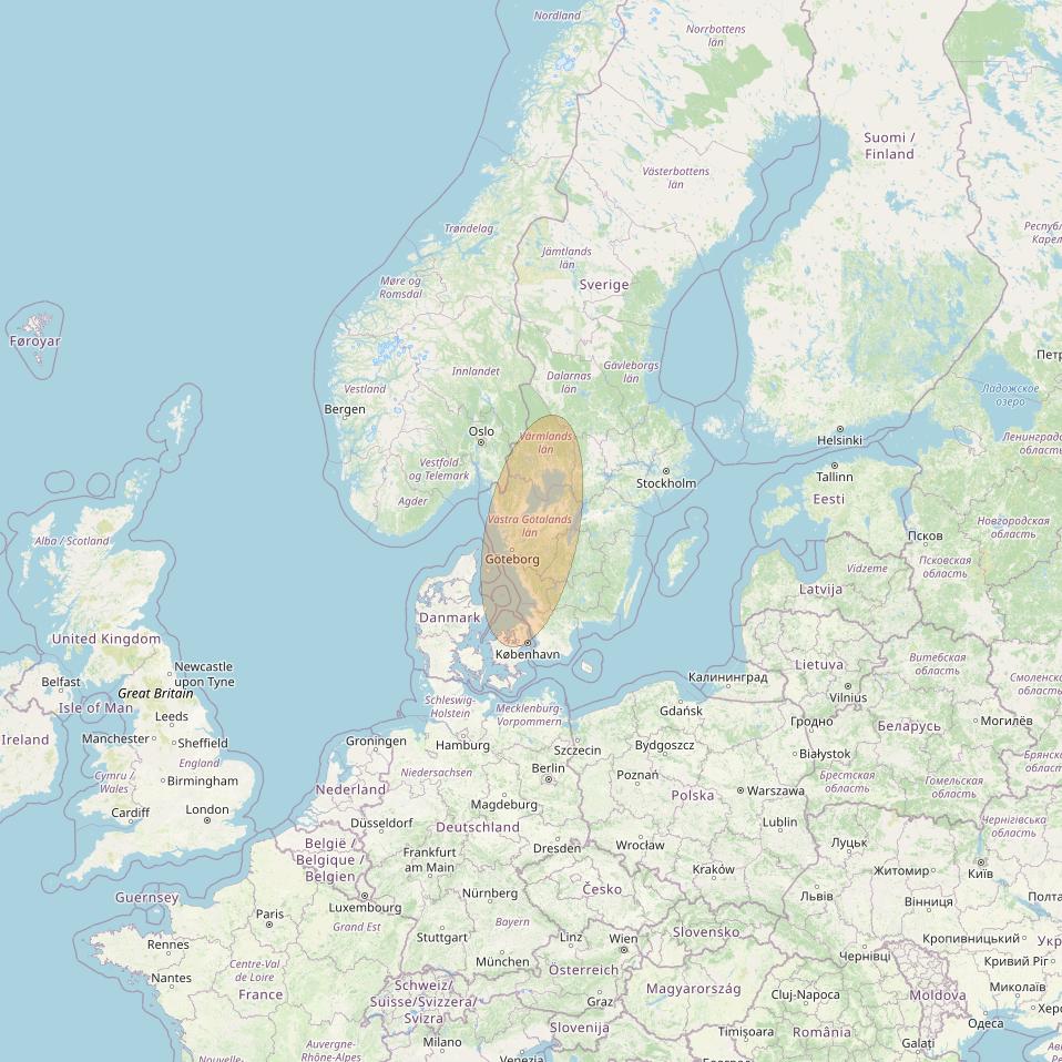 Eutelsat Konnect VHTS at 3&deg; E downlink Ka-band S018 User Spot beam coverage map