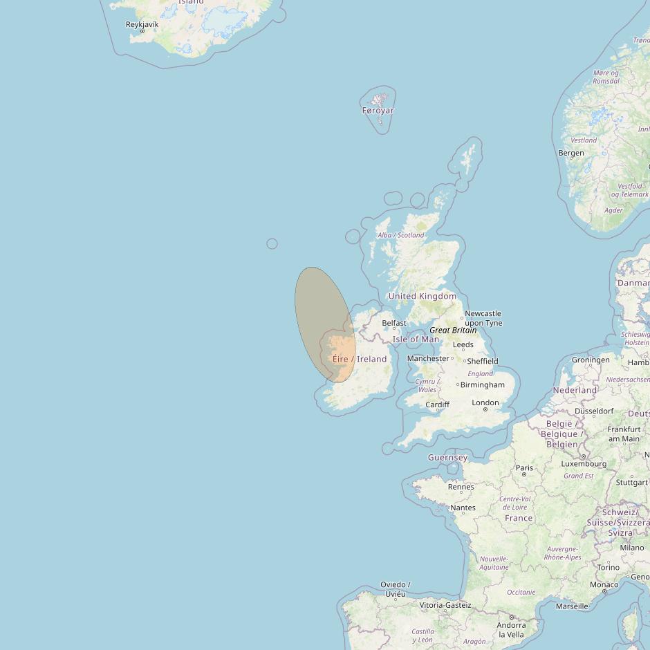 Eutelsat Konnect VHTS at 3&deg; E downlink Ka-band S023 User Spot beam coverage map