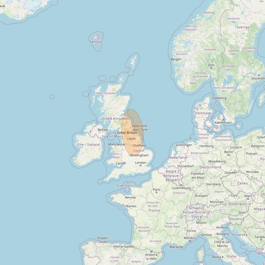 Eutelsat Konnect VHTS at 3&deg; E downlink Ka-band S026 User Spot beam coverage map