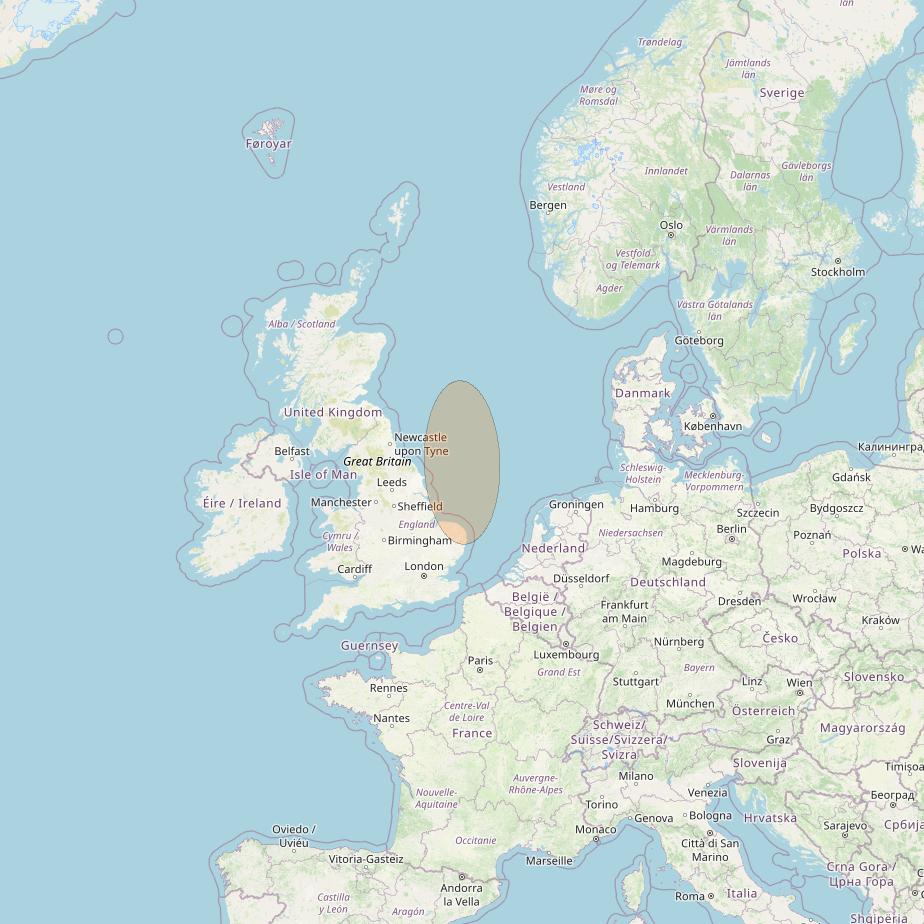 Eutelsat Konnect VHTS at 3&deg; E downlink Ka-band S027 User Spot beam coverage map