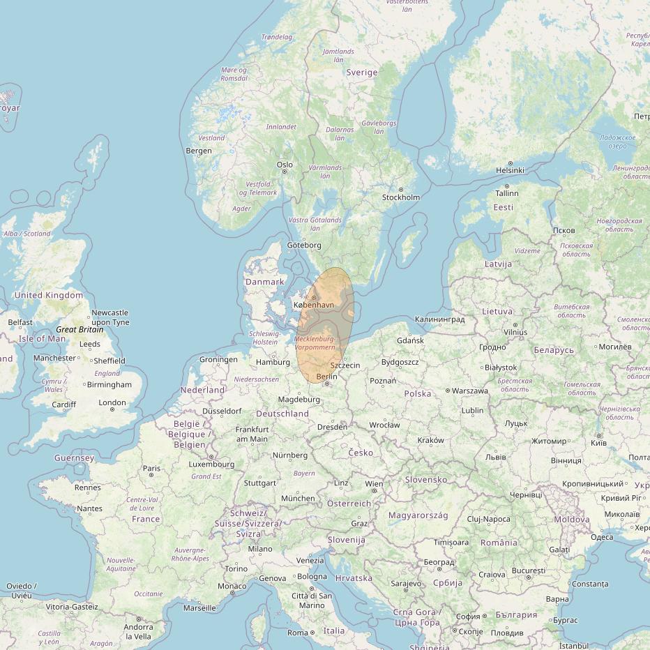 Eutelsat Konnect VHTS at 3&deg; E downlink Ka-band S031 User Spot beam coverage map
