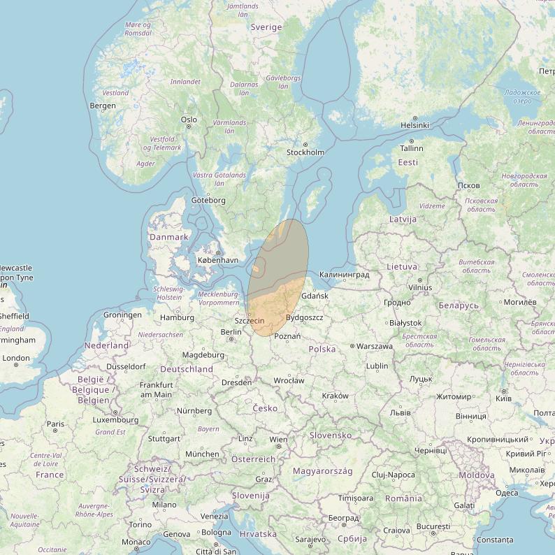 Eutelsat Konnect VHTS at 3&deg; E downlink Ka-band S032 User Spot beam coverage map