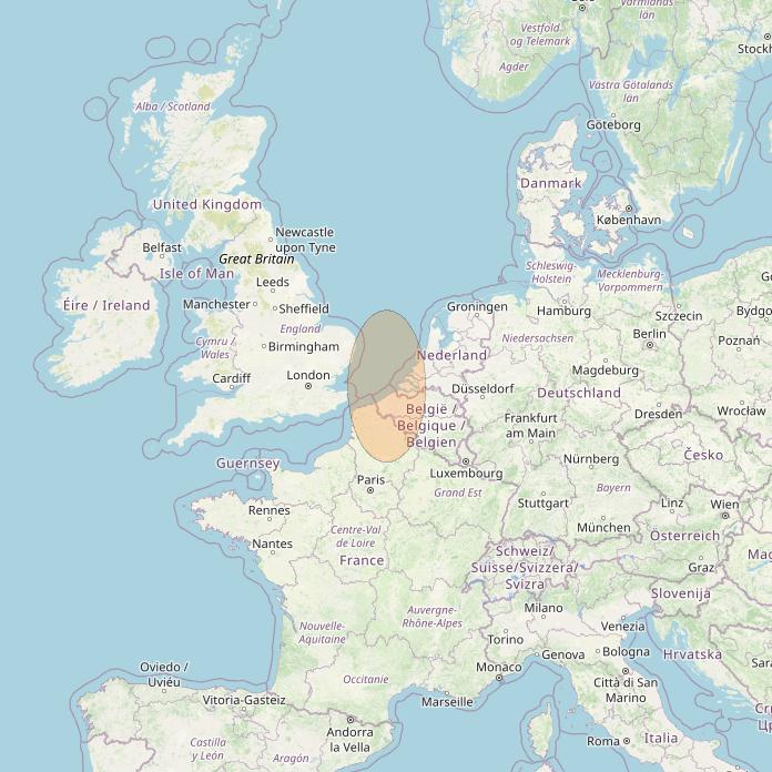 Eutelsat Konnect VHTS at 3&deg; E downlink Ka-band S042 User Spot beam coverage map