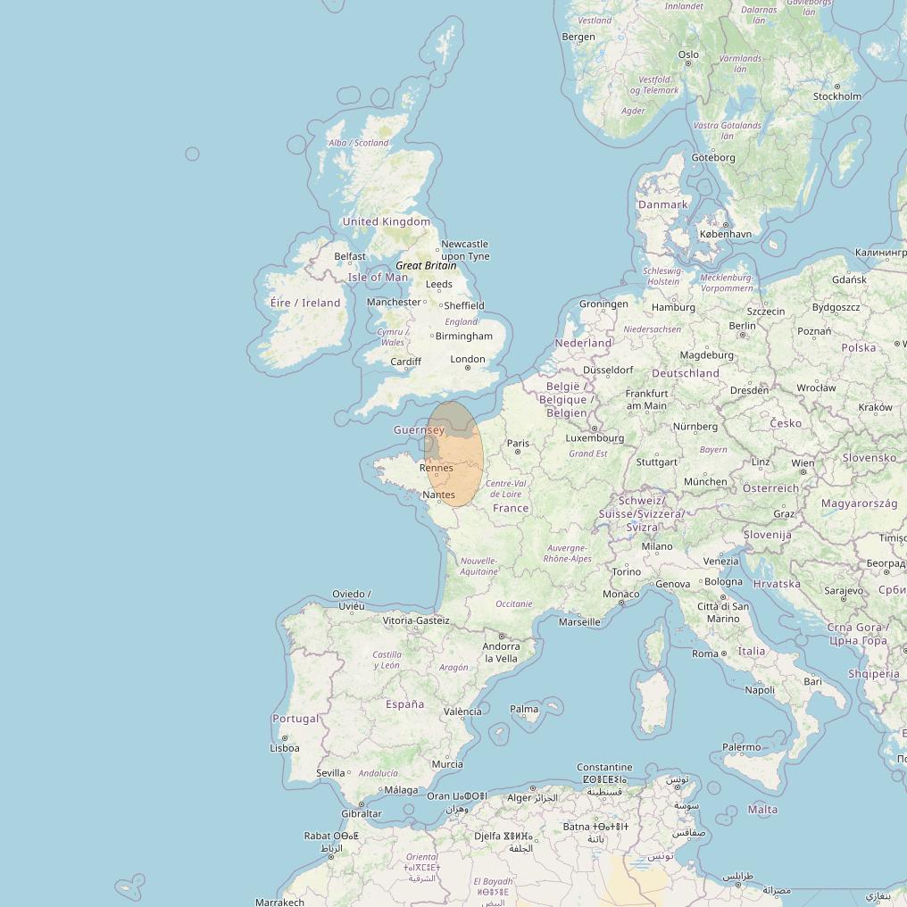 Eutelsat Konnect VHTS at 3&deg; E downlink Ka-band S053 User Spot beam coverage map