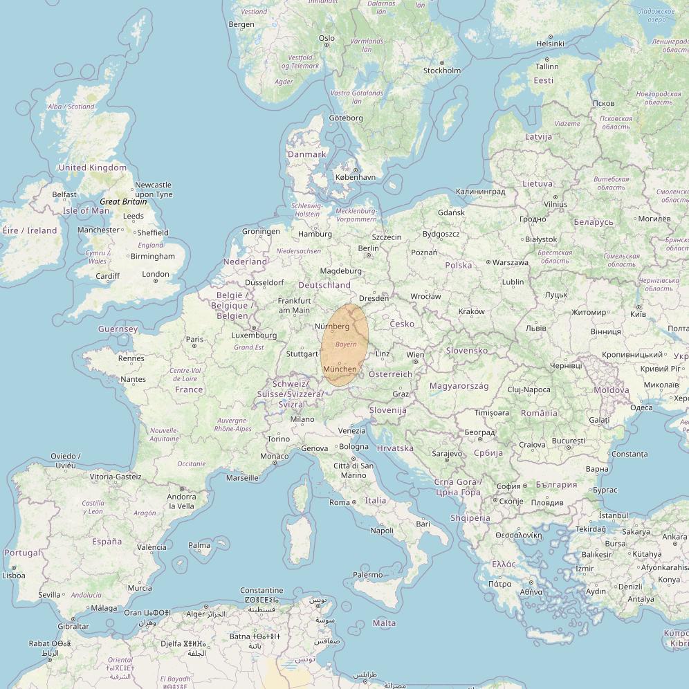 Eutelsat Konnect VHTS at 3&deg; E downlink Ka-band S058 User Spot beam coverage map