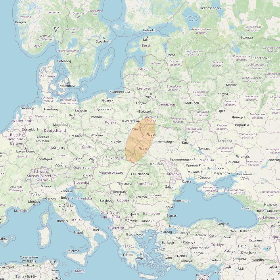 Eutelsat Konnect VHTS at 3&deg; E downlink Ka-band S062 User Spot beam coverage map