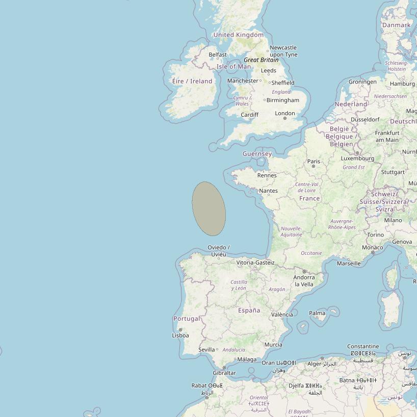 Eutelsat Konnect VHTS at 3&deg; E downlink Ka-band S067 User Spot beam coverage map