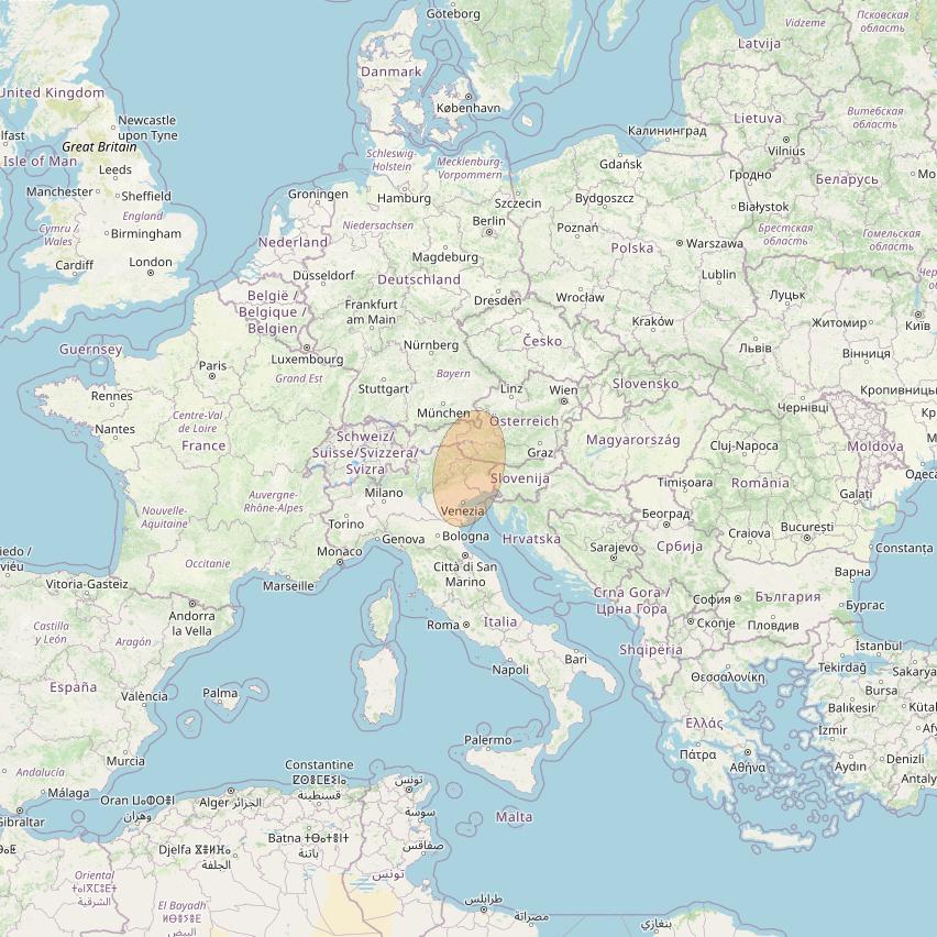 Eutelsat Konnect VHTS at 3&deg; E downlink Ka-band S075 User Spot beam coverage map