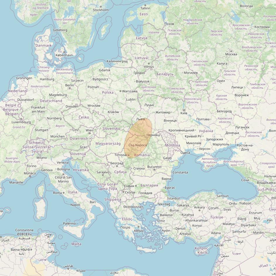 Eutelsat Konnect VHTS at 3&deg; E downlink Ka-band S079 User Spot beam coverage map
