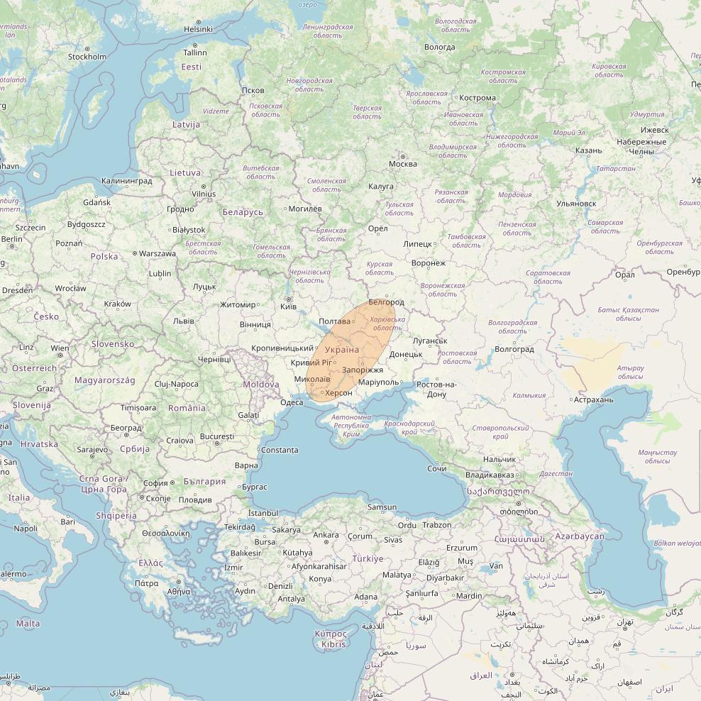 Eutelsat Konnect VHTS at 3&deg; E downlink Ka-band S082 User Spot beam coverage map