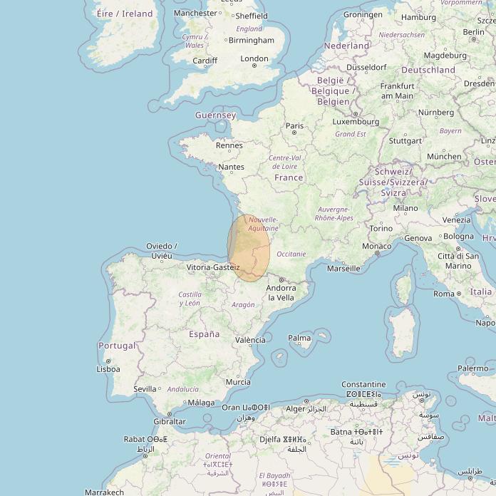 Eutelsat Konnect VHTS at 3&deg; E downlink Ka-band S088 User Spot beam coverage map