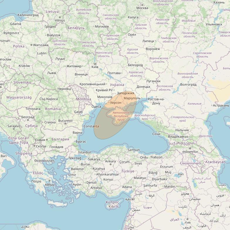 Eutelsat Konnect VHTS at 3&deg; E downlink Ka-band S101 User Spot beam coverage map