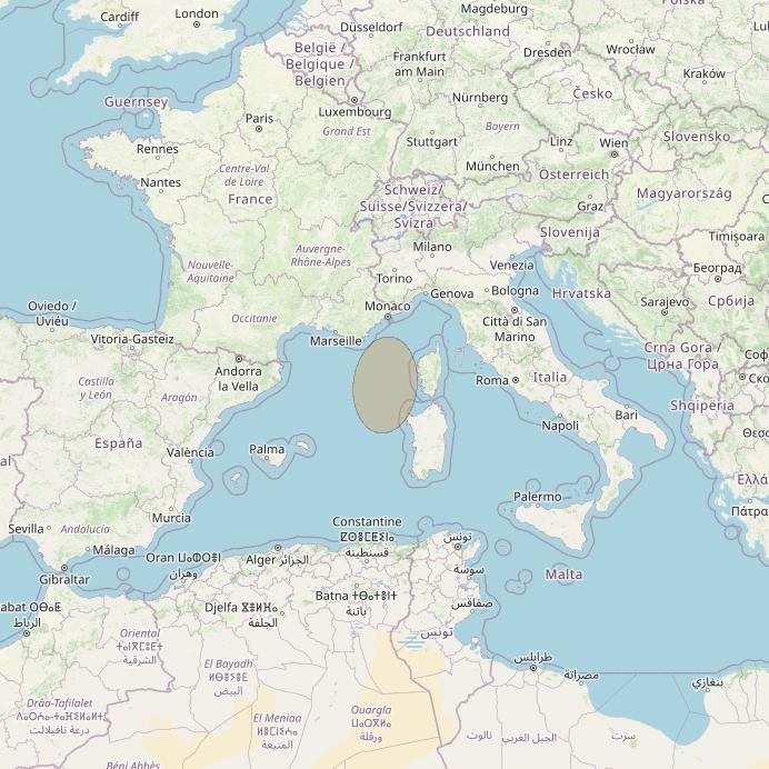 Eutelsat Konnect VHTS at 3&deg; E downlink Ka-band S110 User Spot beam coverage map