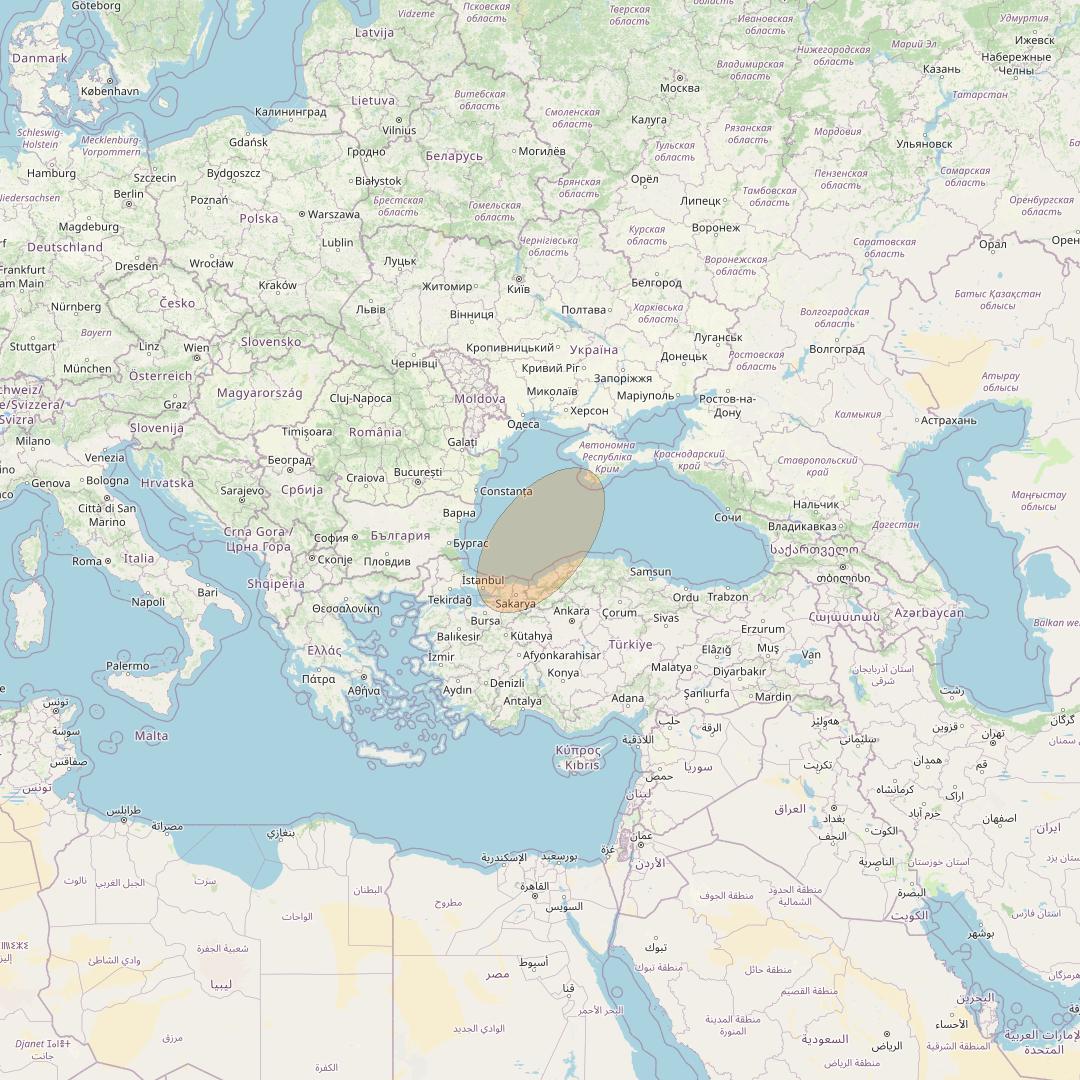 Eutelsat Konnect VHTS at 3&deg; E downlink Ka-band S120 Spot beam coverage map