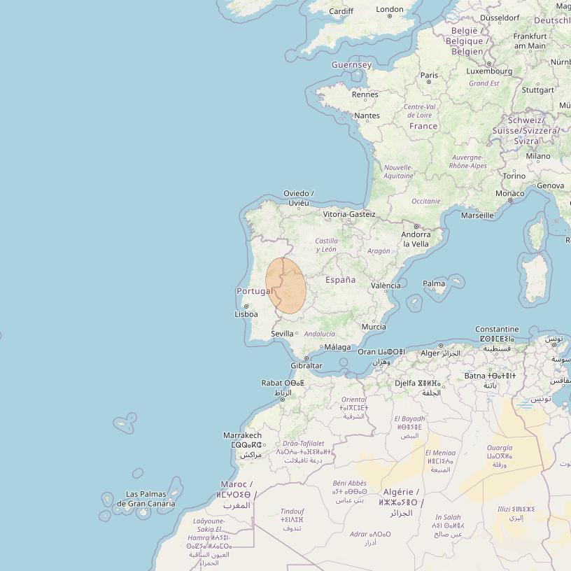 Eutelsat Konnect VHTS at 3&deg; E downlink Ka-band S123 Spot beam coverage map