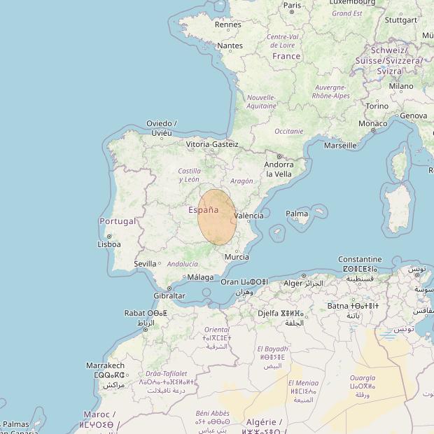 Eutelsat Konnect VHTS at 3&deg; E downlink Ka-band S125 Spot beam coverage map