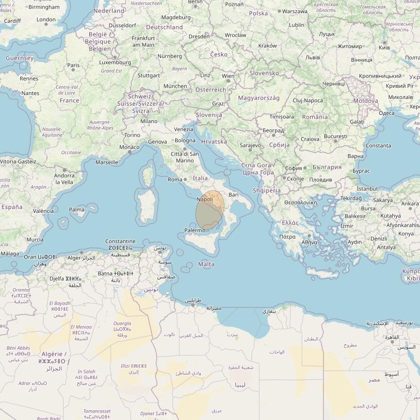 Eutelsat Konnect VHTS at 3&deg; E downlink Ka-band S133 Spot beam coverage map
