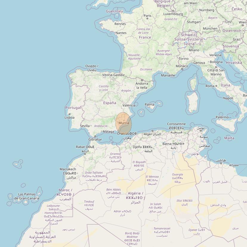 Eutelsat Konnect VHTS at 3&deg; E downlink Ka-band S149 Spot beam coverage map