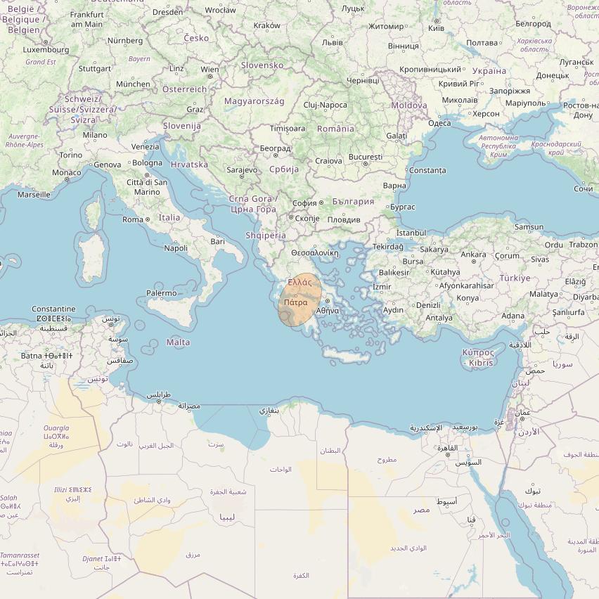 Eutelsat Konnect VHTS at 3&deg; E downlink Ka-band S160 Spot beam coverage map