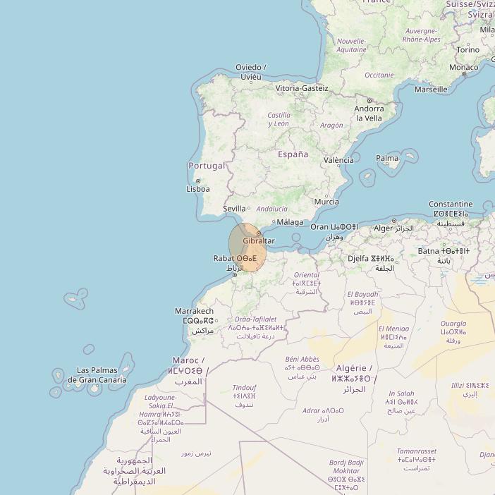 Eutelsat Konnect VHTS at 3&deg; E downlink Ka-band S170 Gateway beam coverage map