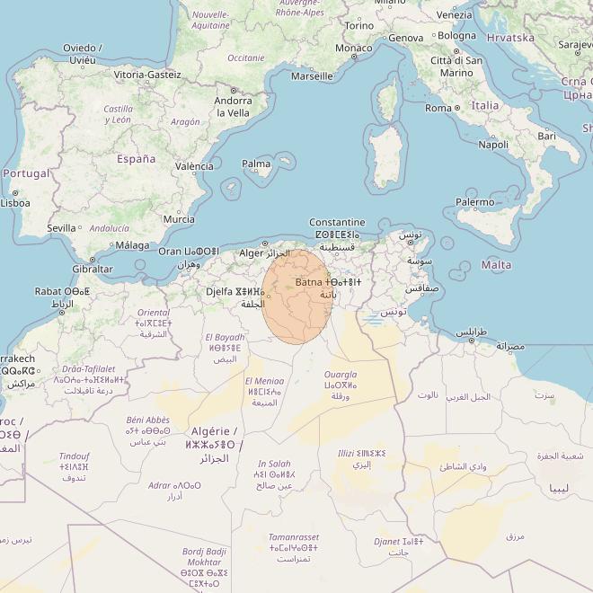 Eutelsat Konnect VHTS at 3&deg; E downlink Ka-band S174 User Spot beam coverage map