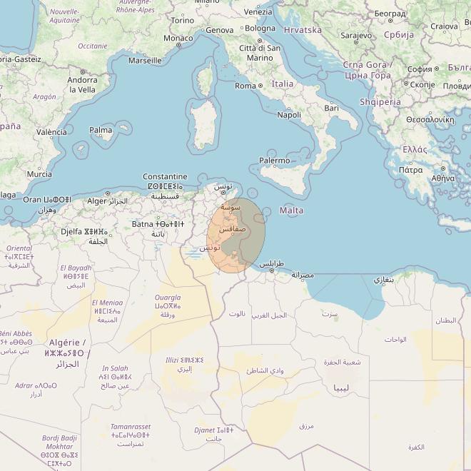 Eutelsat Konnect VHTS at 3&deg; E downlink Ka-band S176 User Spot beam coverage map