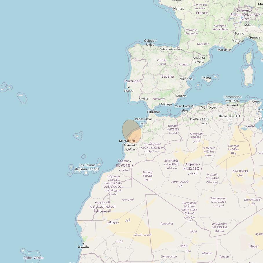 Eutelsat Konnect VHTS at 3&deg; E downlink Ka-band S189 User Spot beam coverage map