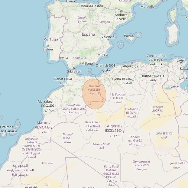 Eutelsat Konnect VHTS at 3&deg; E downlink Ka-band S192 User Spot beam coverage map