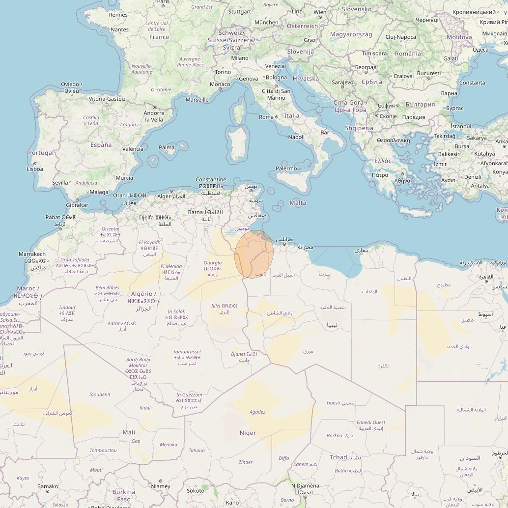 Eutelsat Konnect VHTS at 3&deg; E downlink Ka-band S194 User Spot beam coverage map