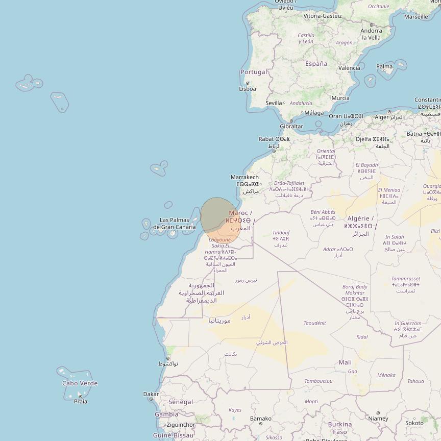 Eutelsat Konnect VHTS at 3&deg; E downlink Ka-band S216 User Spot beam coverage map
