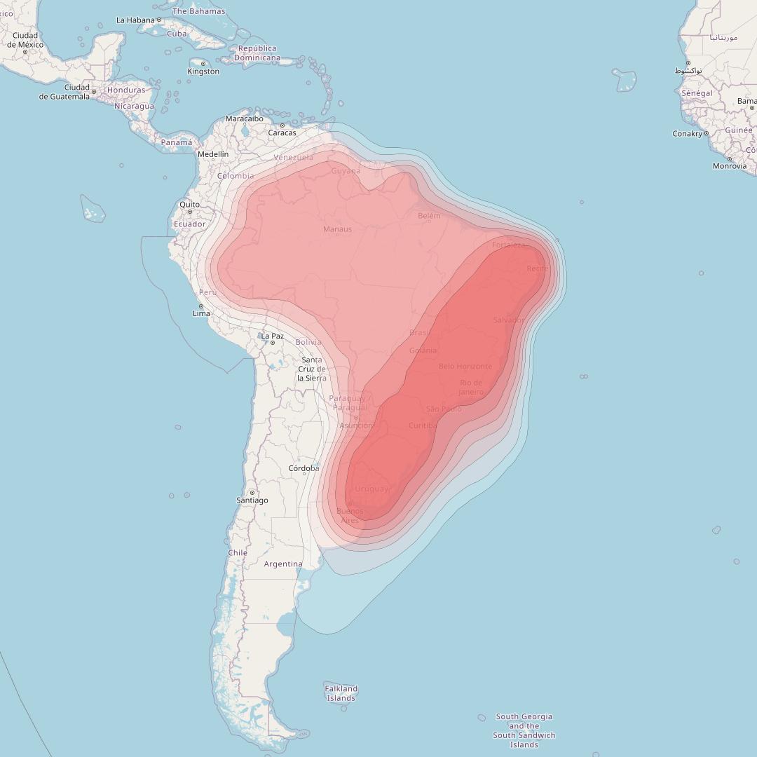 SES 6 at 40° W downlink Ku-band Brazil beam coverage map