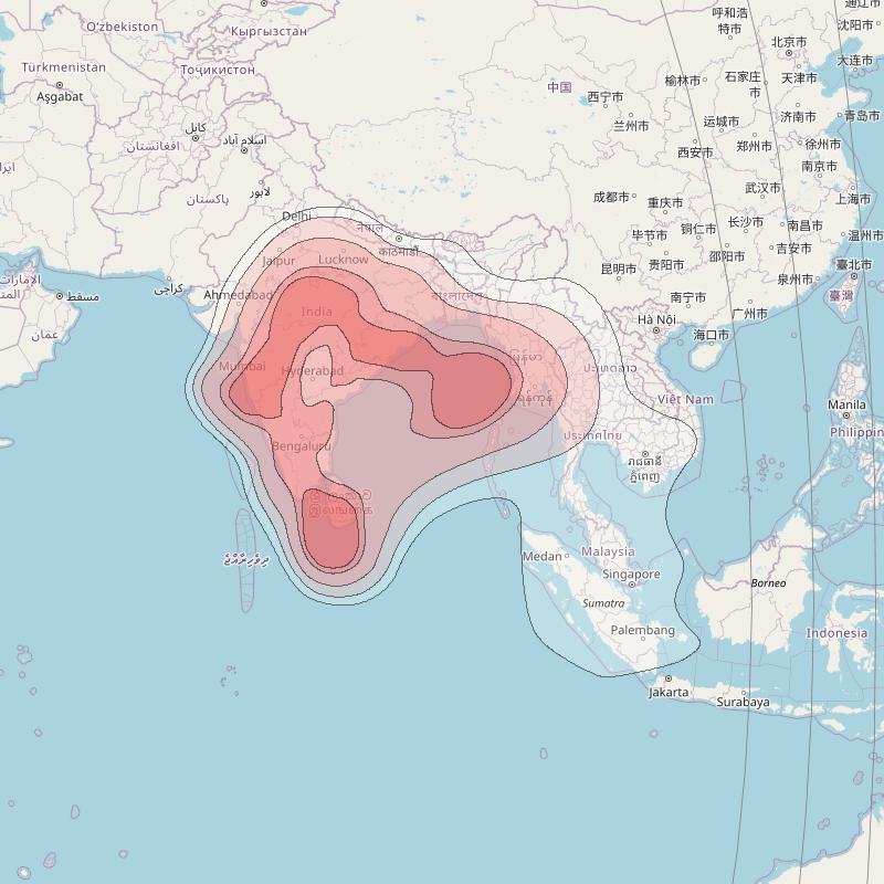 Turksat 6A at 42&deg; E downlink Ku-band East beam coverage map