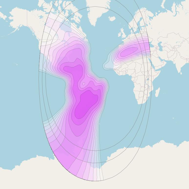 Intelsat 11 at 43° W downlink C-band Americas/Europe Beam coverage map