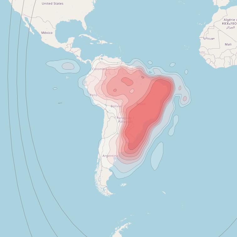 Intelsat 32e at 43° W downlink Ku-band Brazil beam coverage map