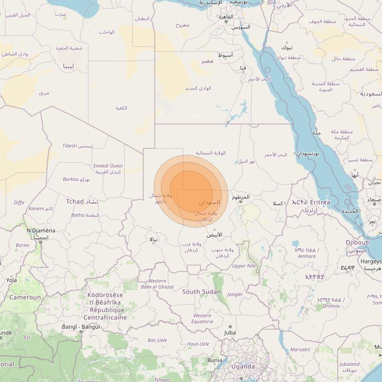Al Yah 2 at 48° E downlink Ka-band Spot 35 User beam coverage map