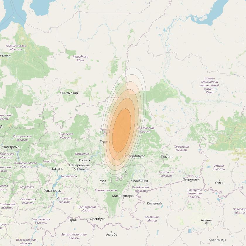 Yamal 601 at 49° E downlink Ka-band Spot23 Pol B MG-2 beam coverage map