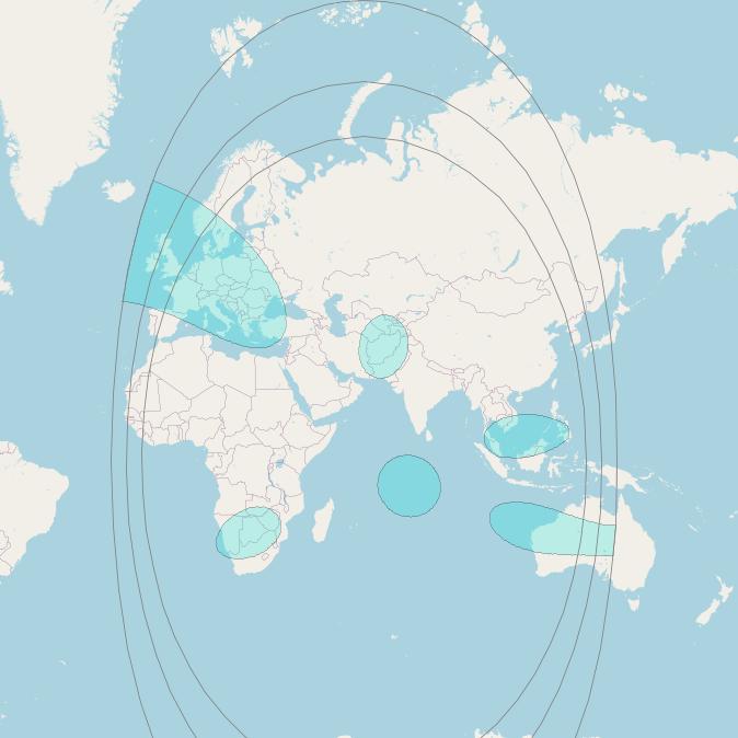 Ovzon-3 at 60&deg; E downlink L-band Sample 2 beam coverage map
