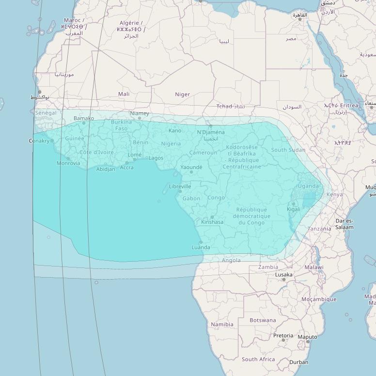 Inmarsat-4F2 at 64° E downlink L-band R018 Regional Spot beam coverage map