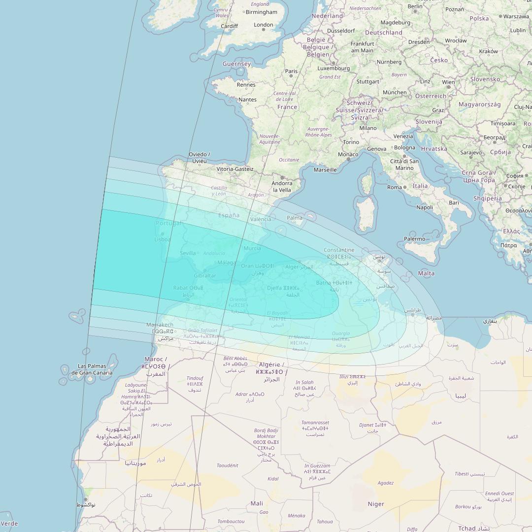 Inmarsat-4F2 at 64° E downlink L-band S017 User Spot beam coverage map