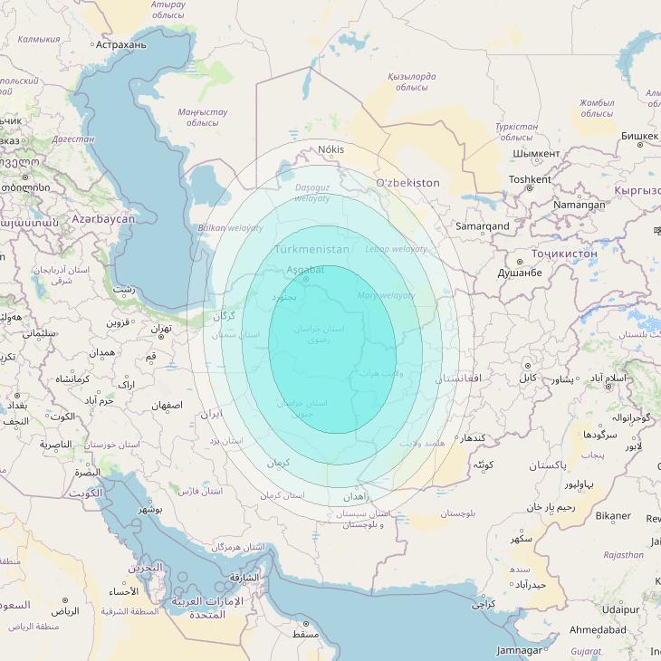Inmarsat-4F2 at 64° E downlink L-band S094 User Spot beam coverage map