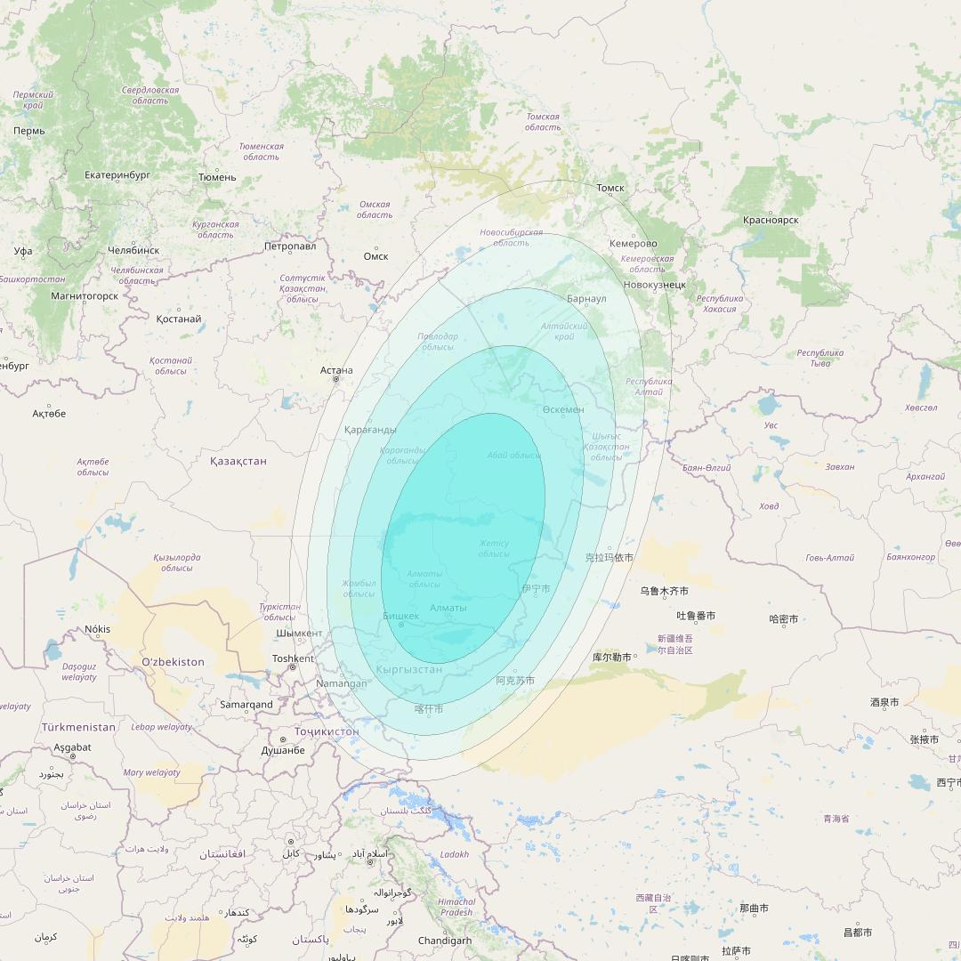 Inmarsat-4F2 at 64° E downlink L-band S124 User Spot beam coverage map