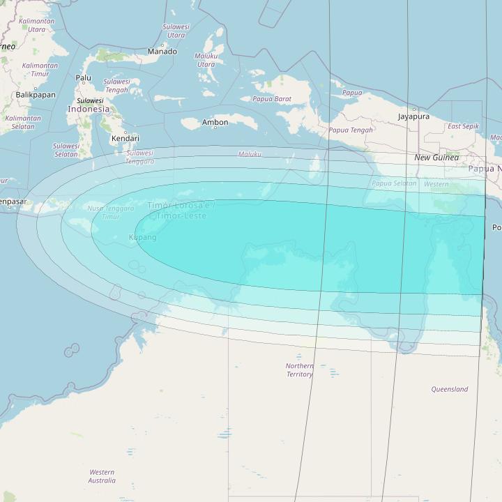 Inmarsat-4F2 at 64° E downlink L-band S189 User Spot beam coverage map