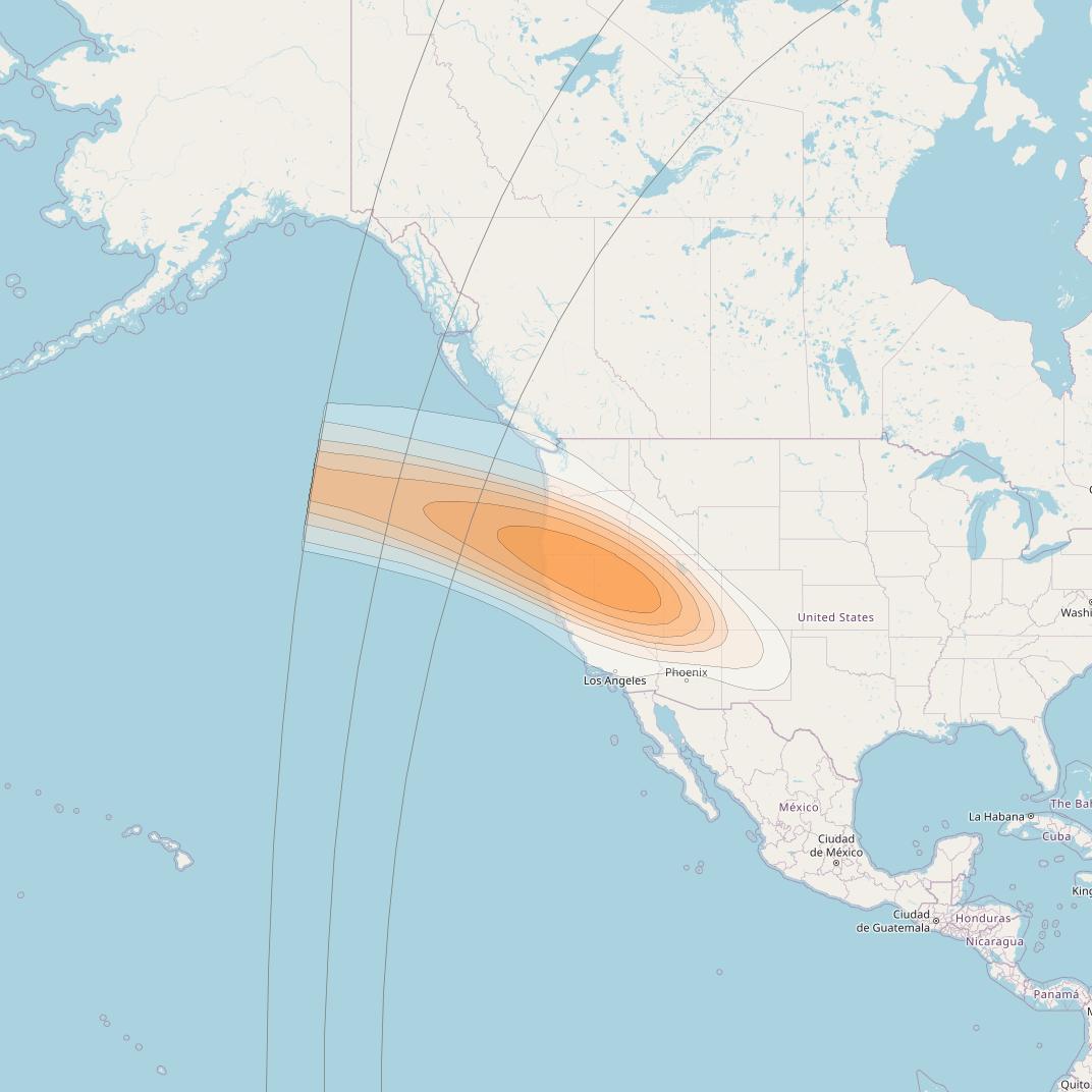 SES 17 at 67° W downlink Ka-band NS16 Spot beam coverage map
