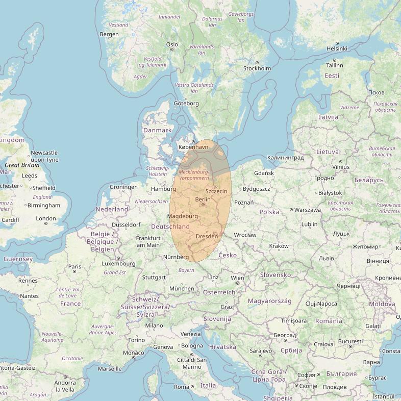 Eutelsat Konnect at 7° E downlink Ka-band EU09 User Spot beam coverage map