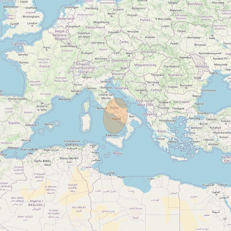 Eutelsat Konnect at 7° E downlink Ka-band EU25 User Spot beam coverage map