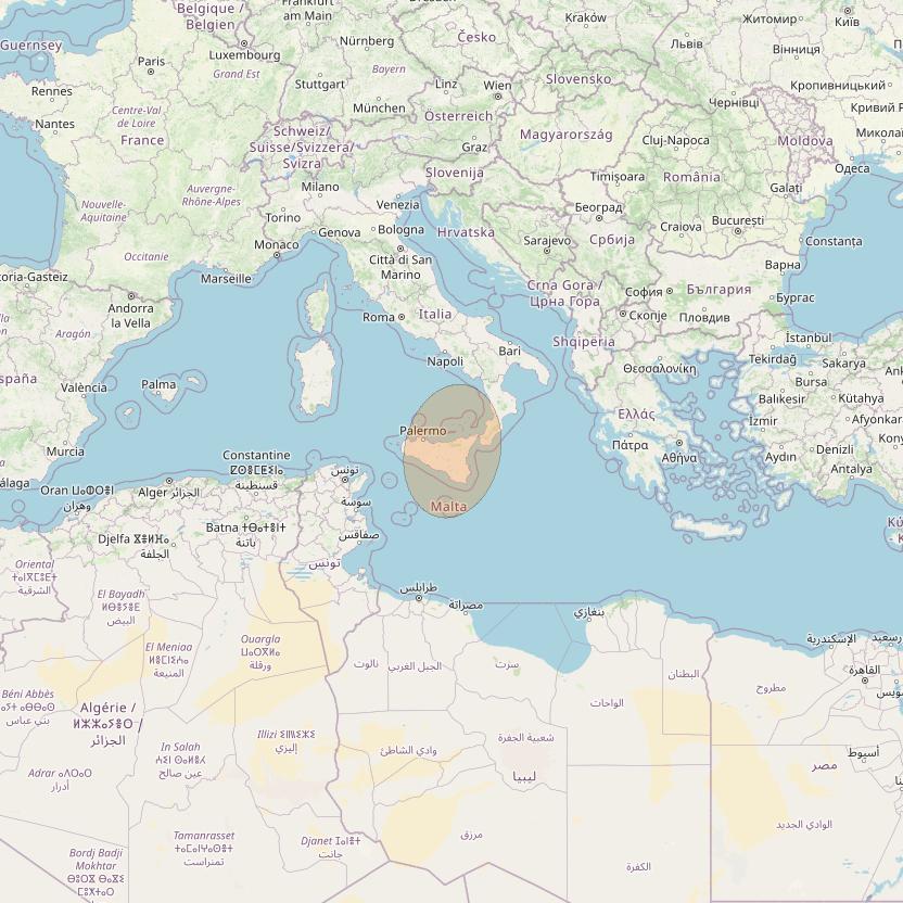 Eutelsat Konnect at 7° E downlink Ka-band EU28 User Spot beam coverage map