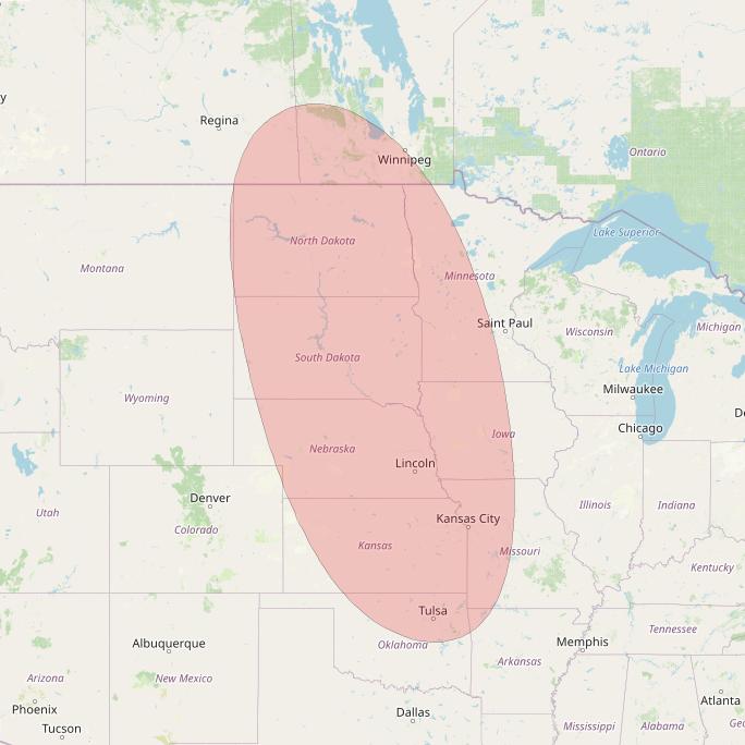 Nuview Alpha at 83&deg; W downlink Ku-band WKU03 User Spot beam coverage map