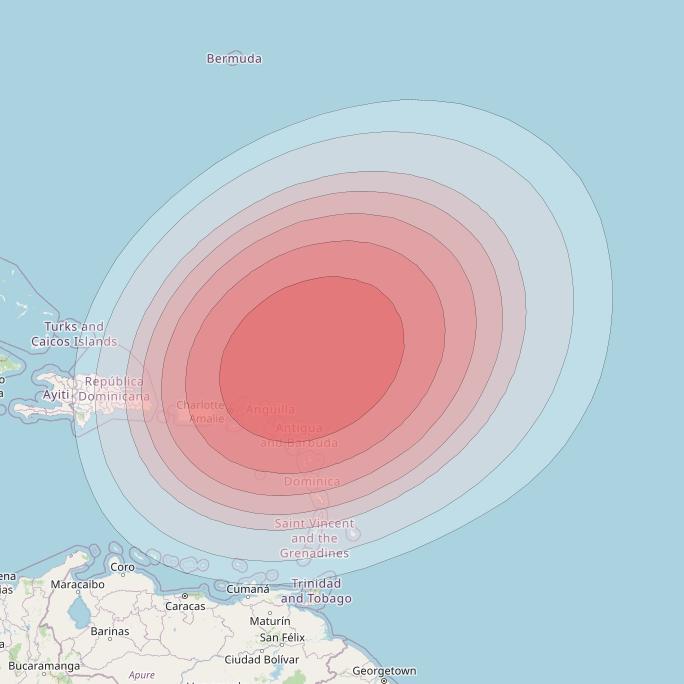 Intelsat 40E at 91&deg; W downlink Ku-band K08 User Spot beam coverage map